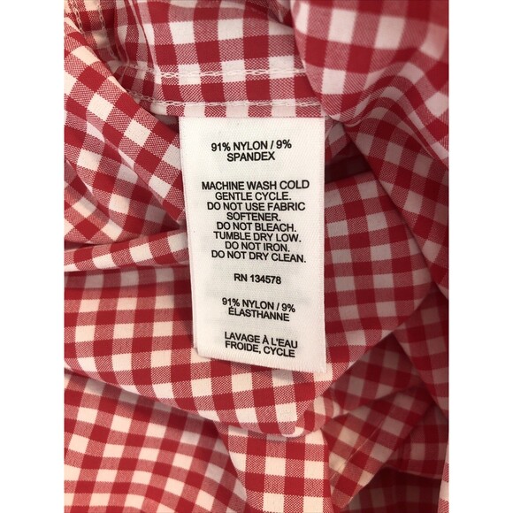 Vineyard Vines PERFORMANCE Youth MED 12-14 Whale Shirt Long Sleeve Red Check EUC - Picture 5 of 7